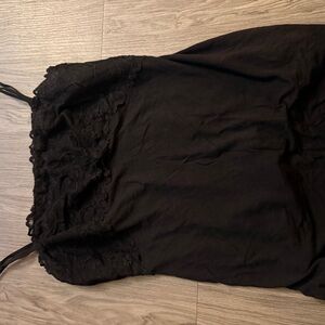 Black Lace Trim Slip Dress